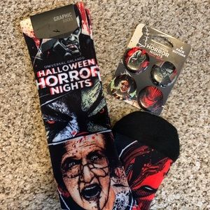 Universal Studios Hollywood Horror socks button set